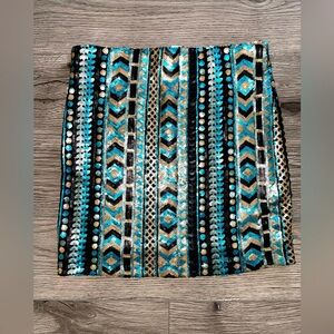 Francesca's Birdcage Label Allover Sequin Mini‎ Skirt Bodycon Party Size Small